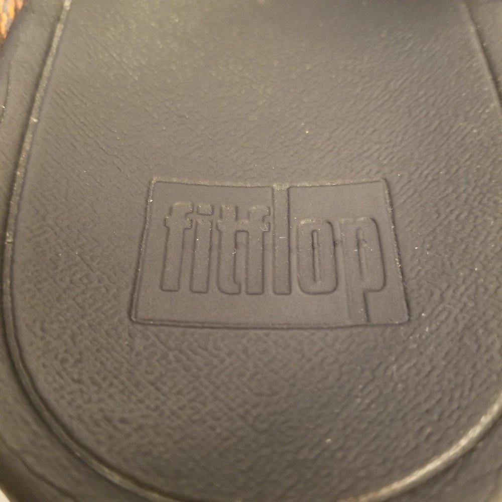 FitFlop Surfa Navy Orange Striped Webbing Thong Sandals Flip Flops Womens 10 - Picture 8 of 8